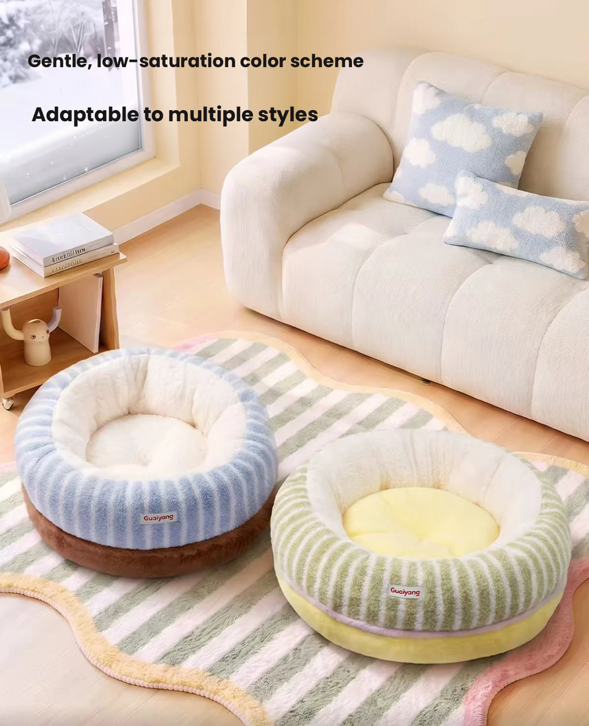 All-Season Semi-Enclosed Cat Sofa Bed - Thick Warm Security Pet Bed for Dogs