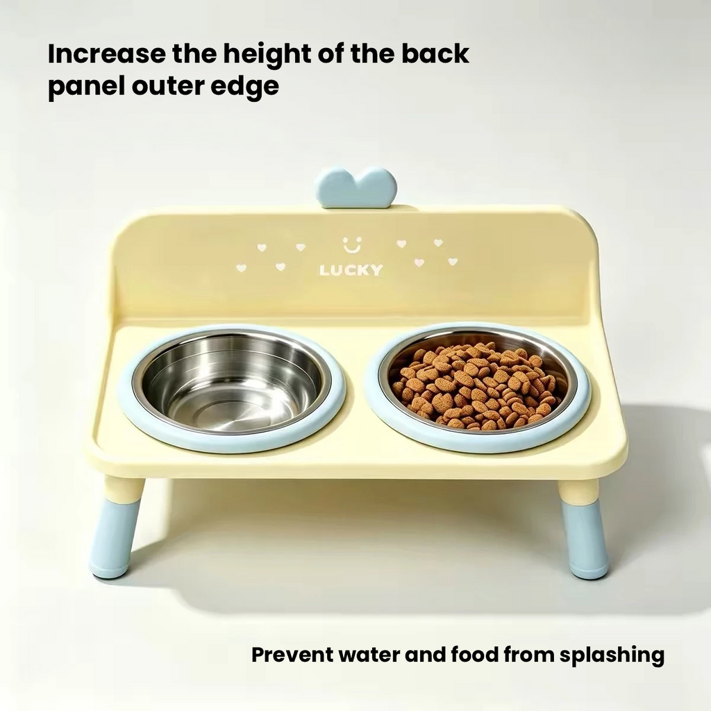 BNBNO Stainless Steel Pet Feeding Station – Anti-Tip Food & Water Bowls for Small Dogs & Cats
