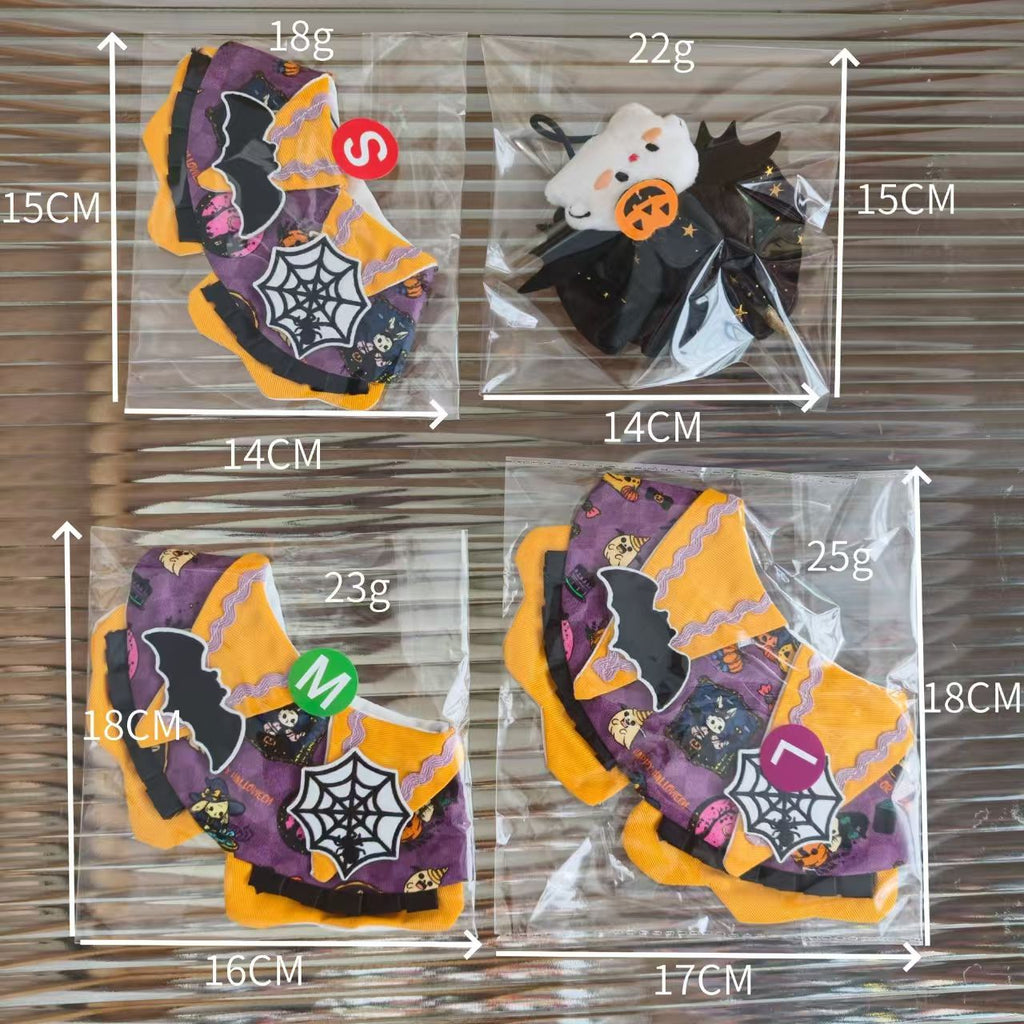 Halloween Pumpkin Pet Hat & Bib Collar for Cats & Small Dogs