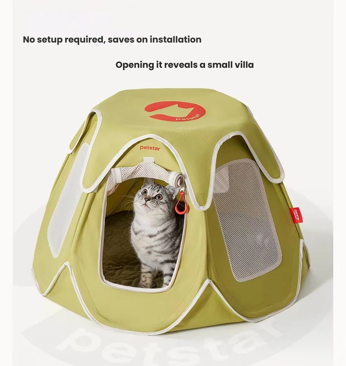 Petstar Portable Cat Tent, Foldable Semi-Enclosed Cat Bed