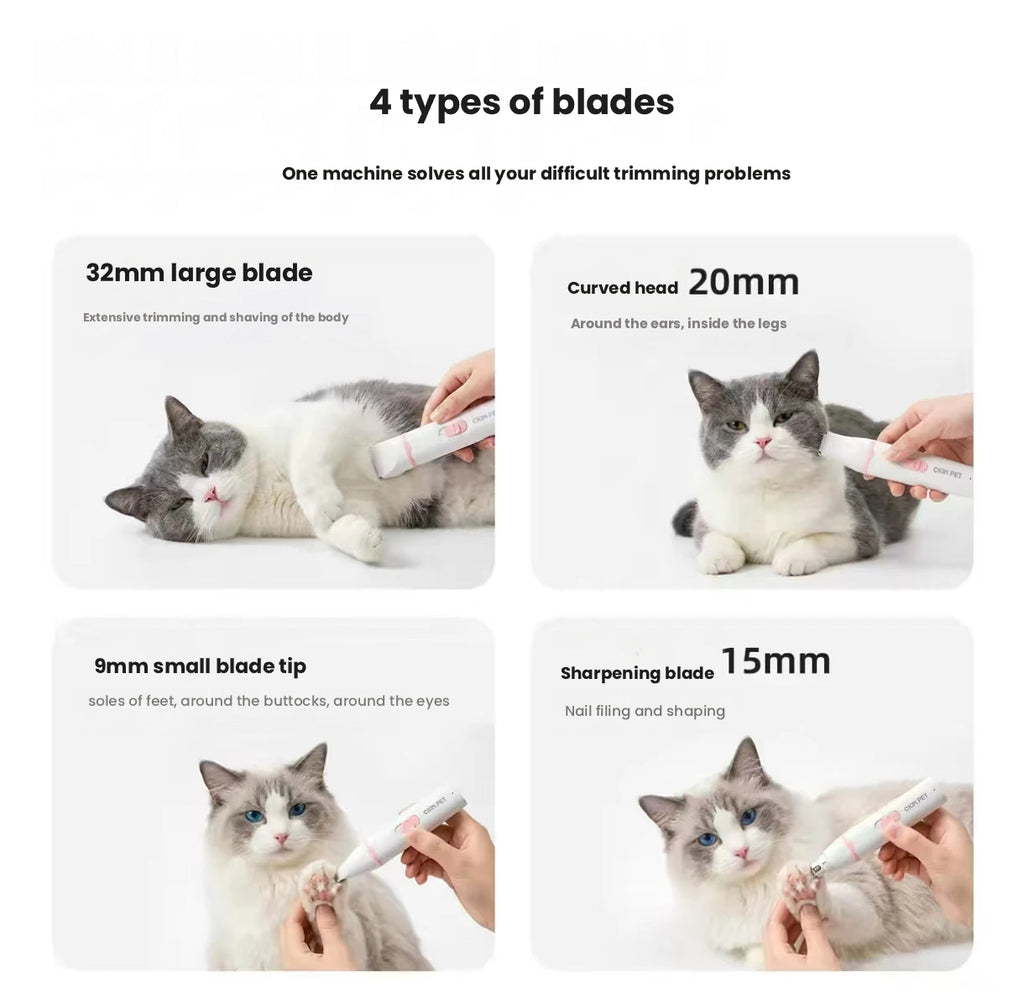 Ckin Pet 4-in-1 Pet Clippers for Cats & Dogs, Paw Trimmer