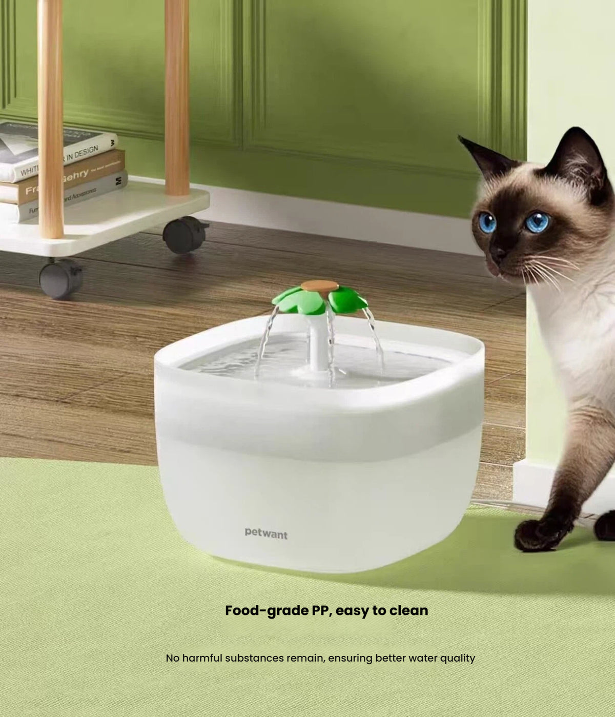 Petwant Automatic Cat Water Fountain, Quiet Filtered Flow