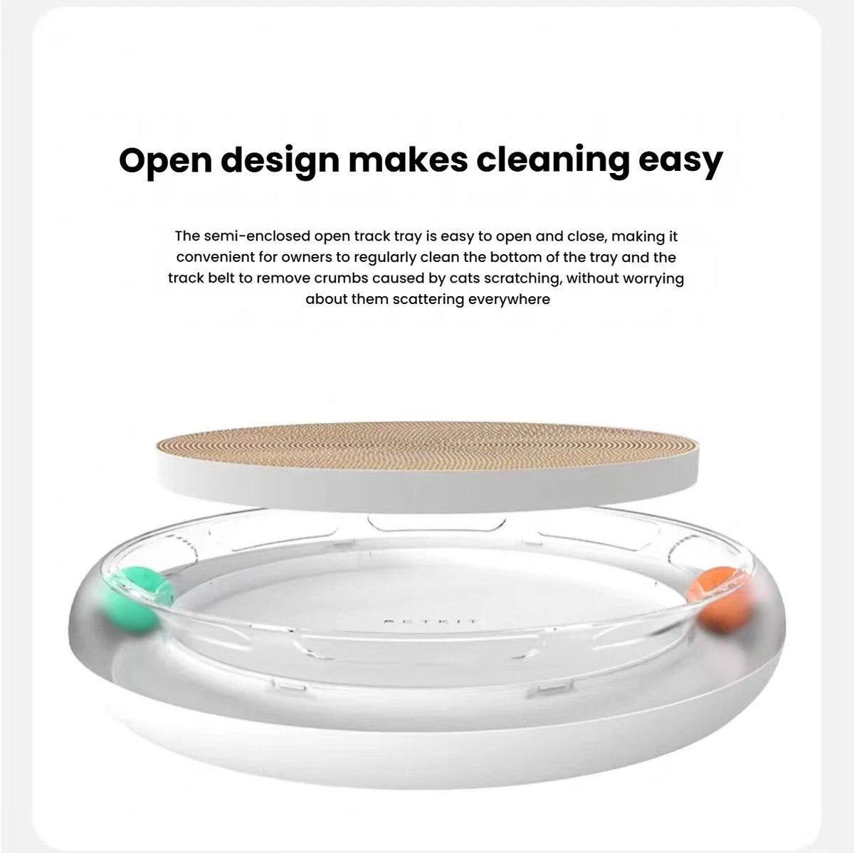 Removable centre pad and easy-clean frame of the PETKIT scratcher