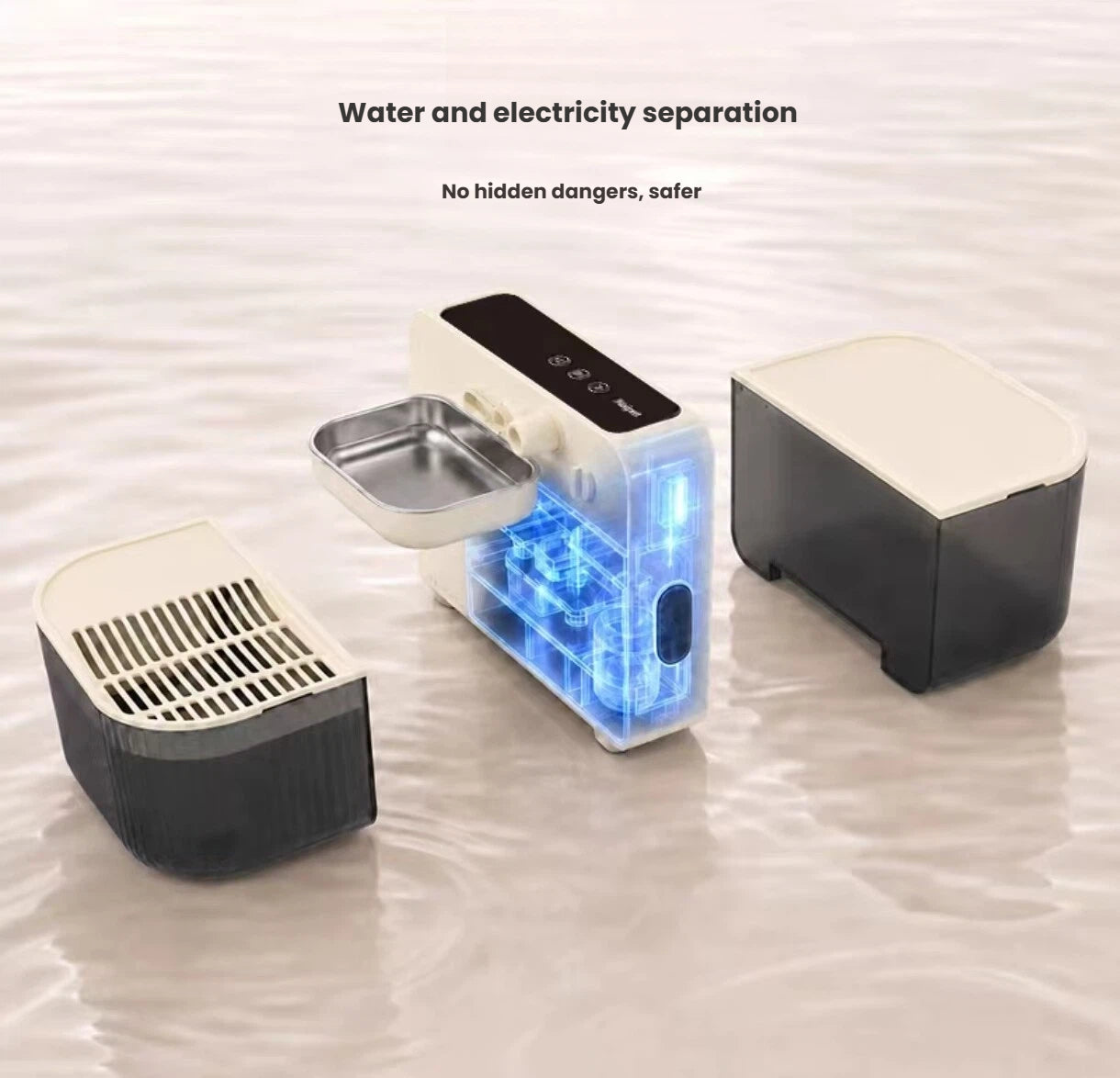 Naipet Cordless Automatic Cat Water Fountain with Clean Water Separation