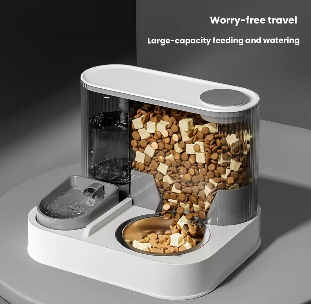 Automatic Pet Feeder & Water Fountain: Large-Capacity Cat & Dog Dispenser