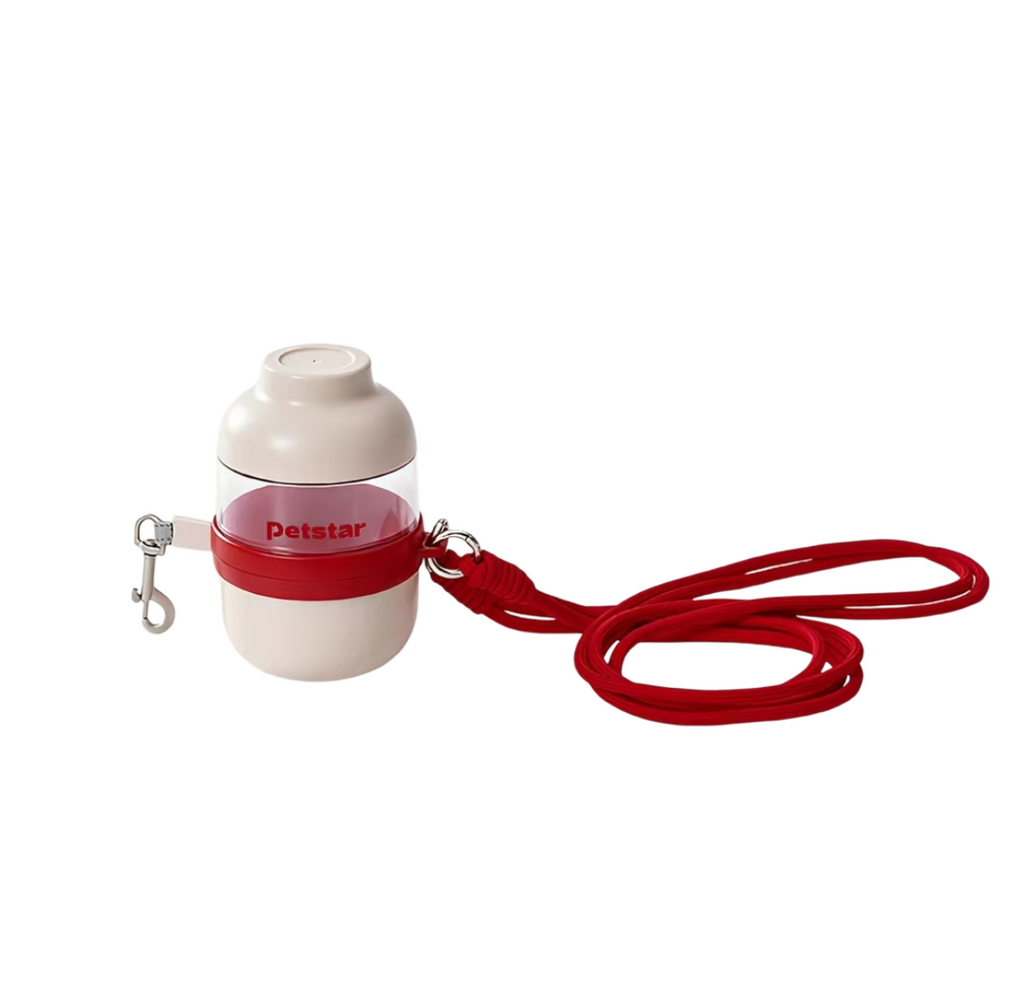 Petstar 3-in-1 dog leash with portable food and water container