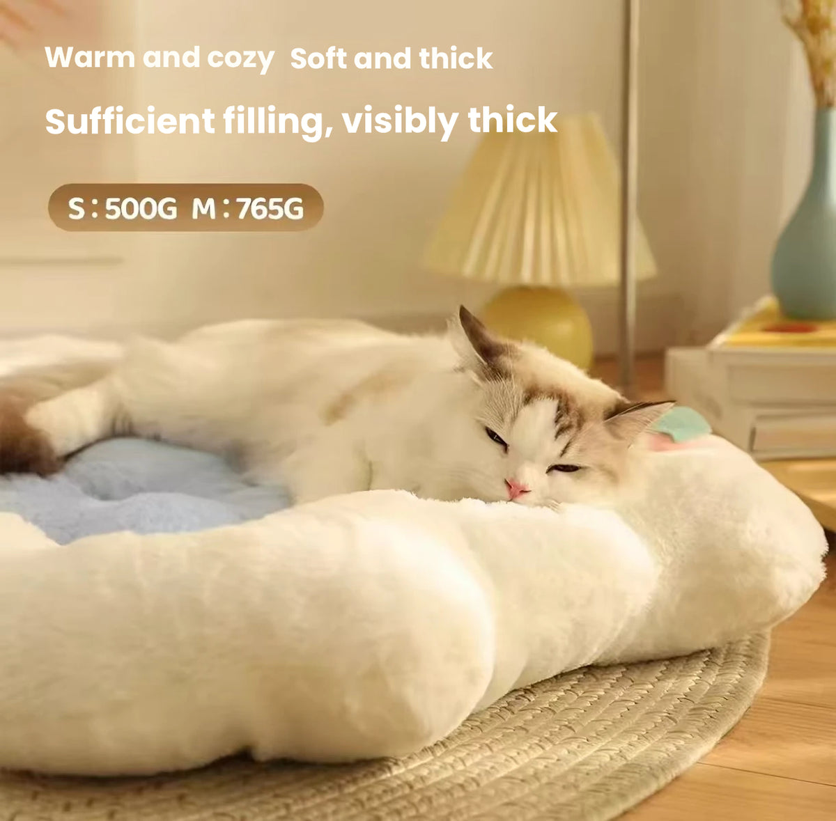 HiDREAM All-Season Non-Slip Pet Sleeping Mat - Indoor Washable Bed Cushion for Cats & Dogs