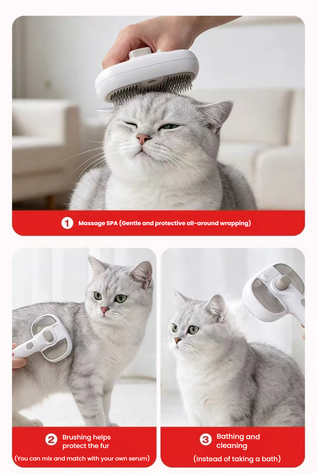Petstar Spray Deshedding Brush for Cats & Dogs
