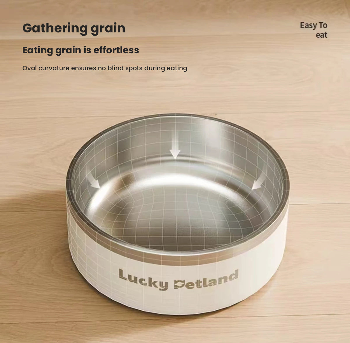 LuckyPetland Stainless Steel Cat & Dog Bowl, Anti-Slip Desig