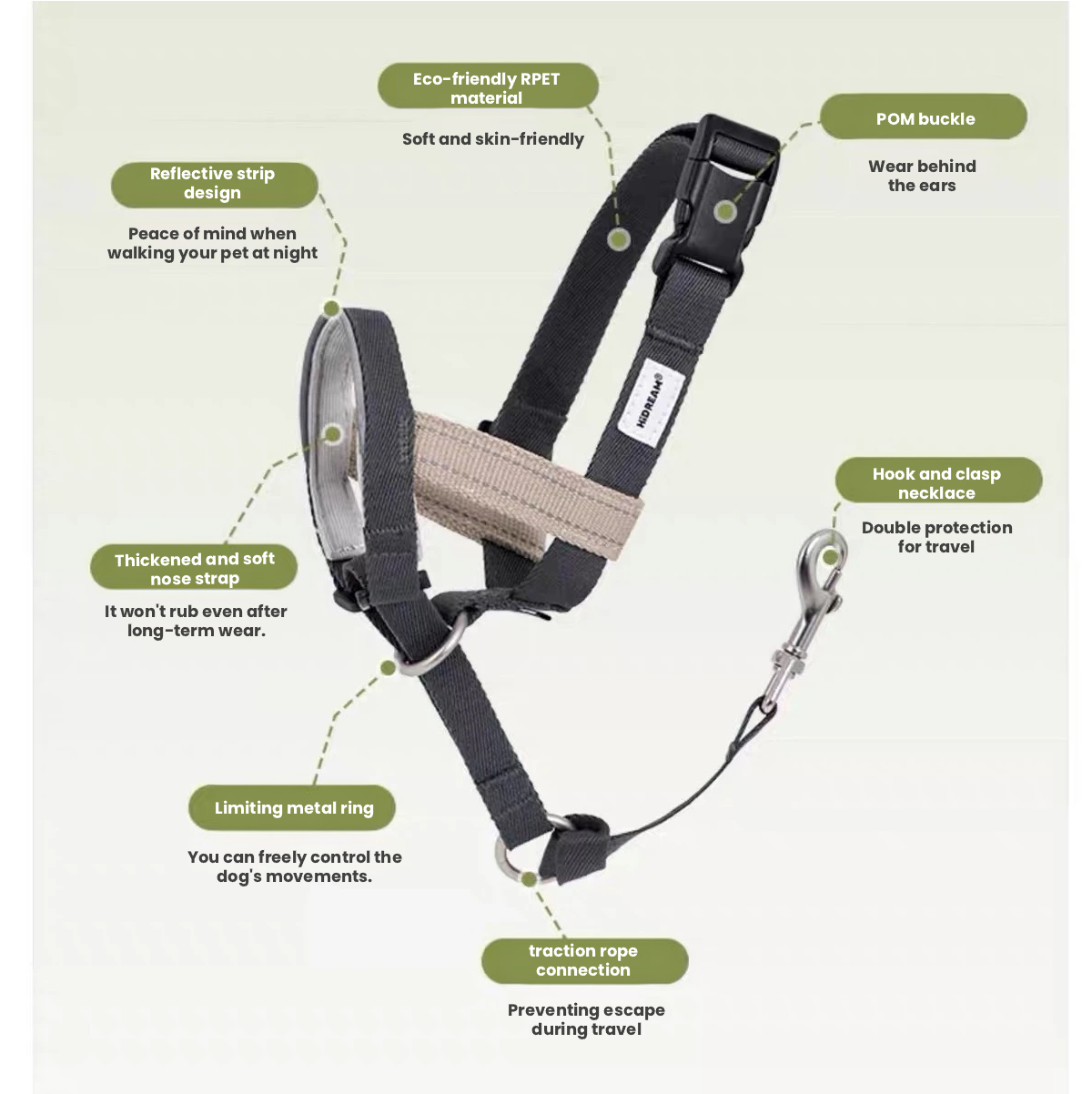 HiDREAM Head Halter – Anti-Pull Training Aid