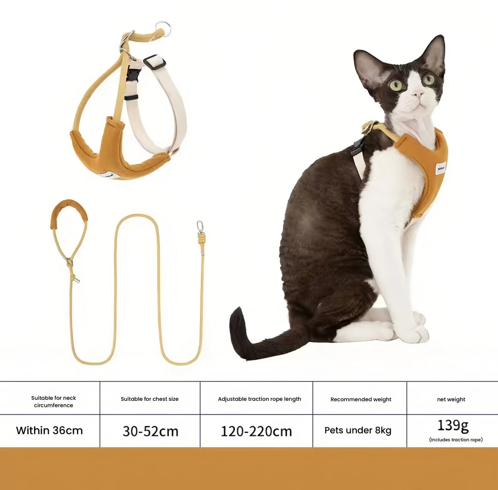 HiDREAM Escape-Proof Cat Harness and Leash Set - Y-Shape No-Choke Crossbody Walking Harness