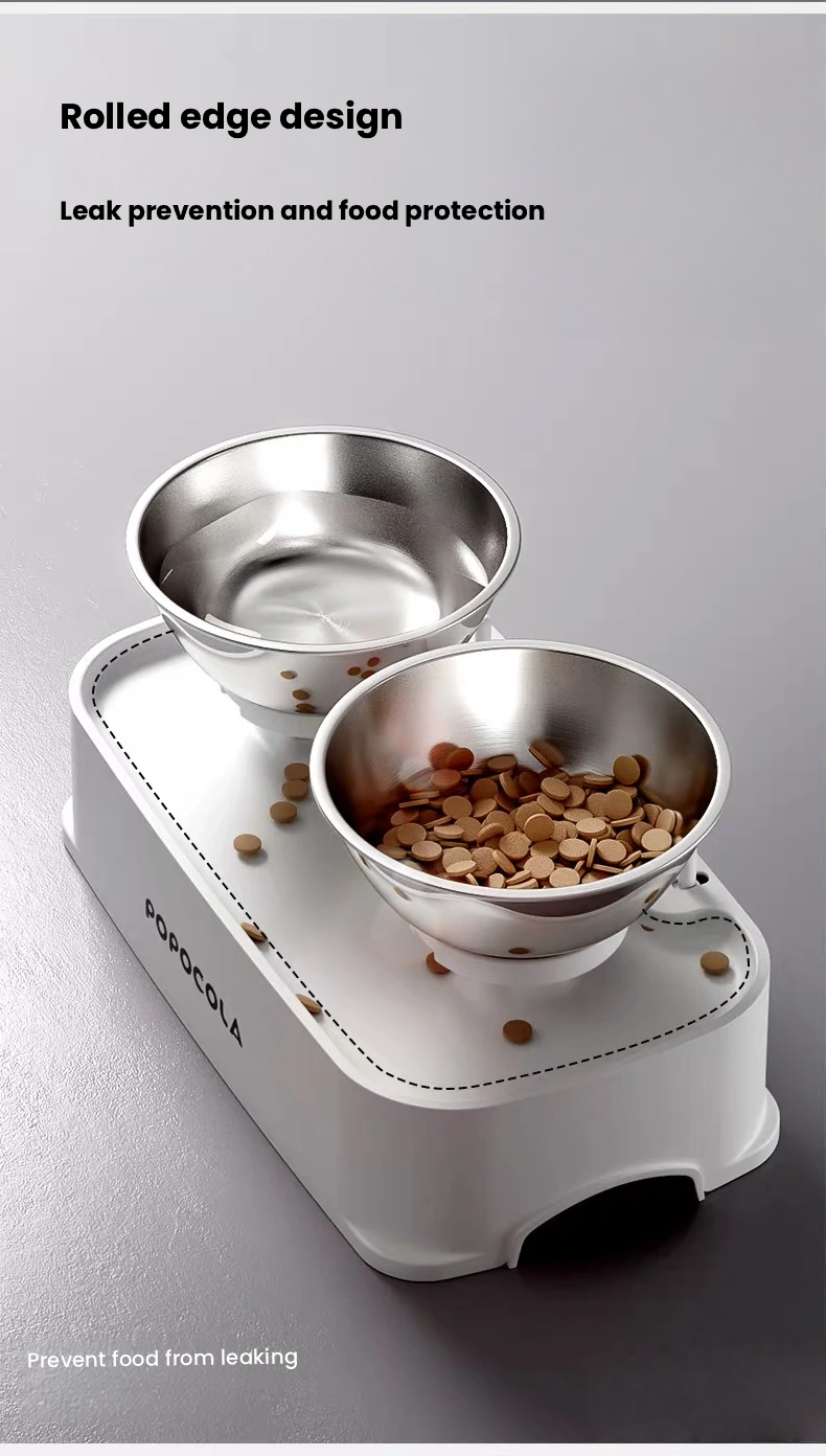 POPOCOLA Adjustable Stainless Steel Pet Bowl
