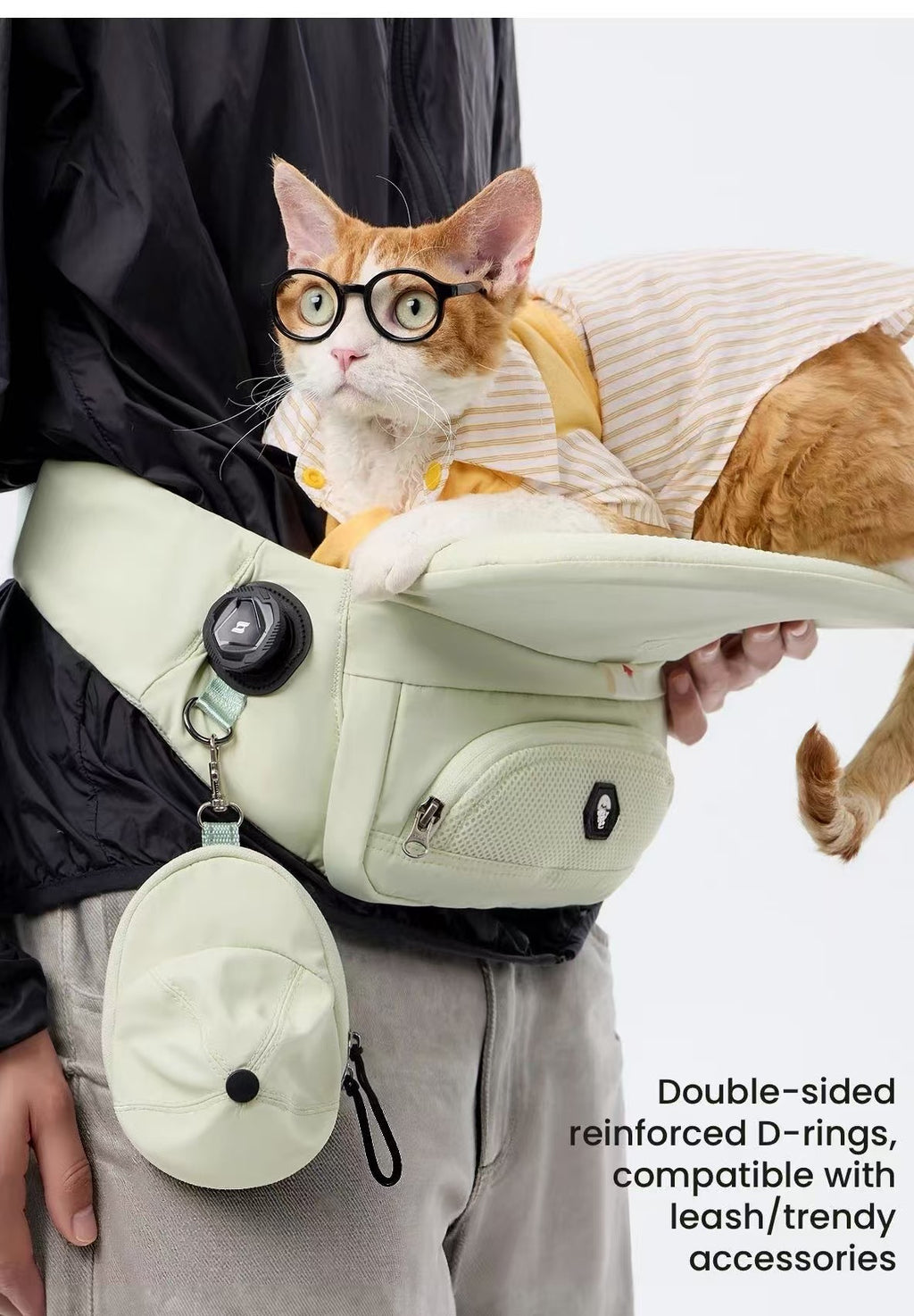 CHOSINGO Foldable Pet Waist Carrier for Small Dogs & Cats