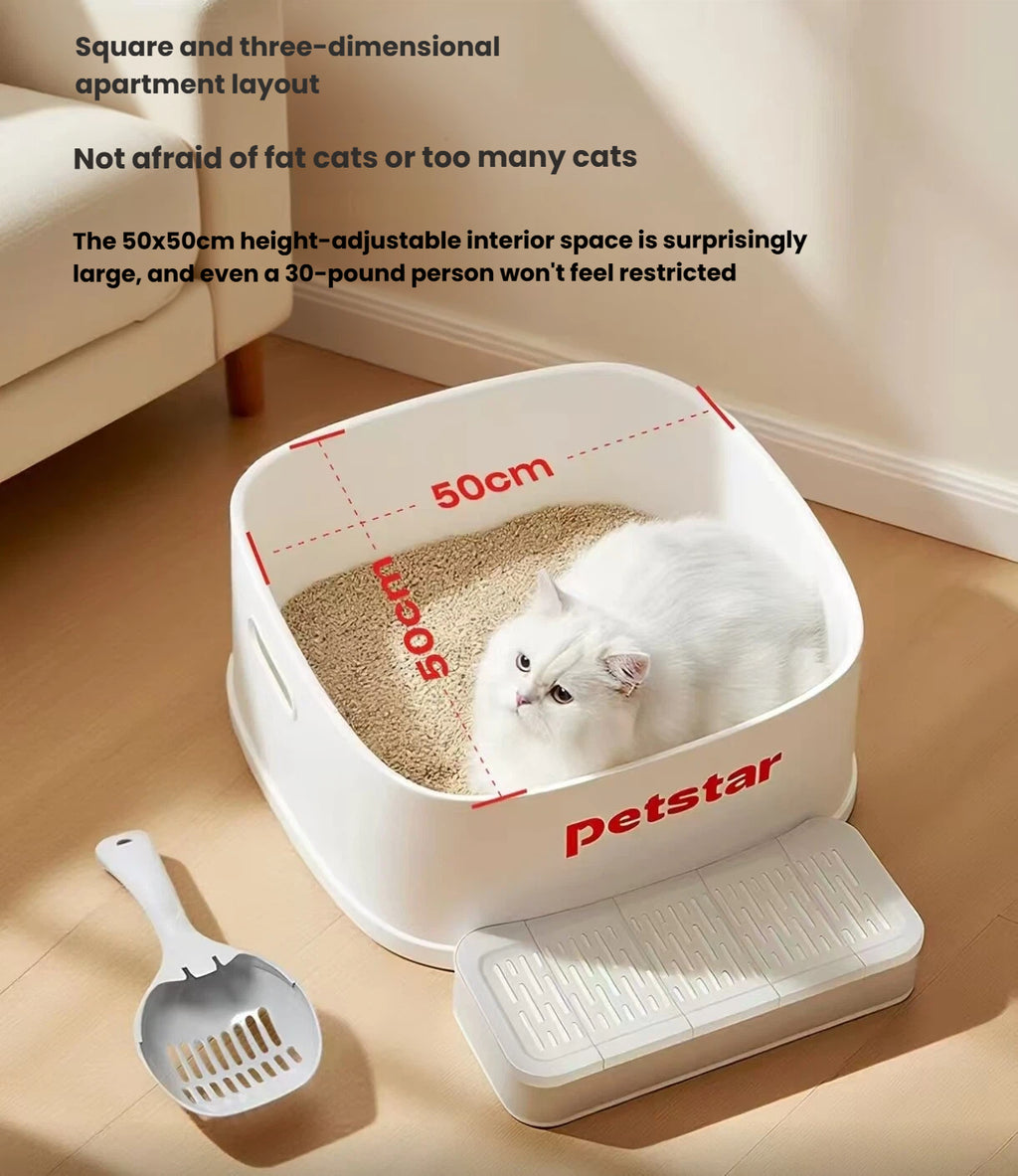 Petstar Large Enclosed Cat Litter Box with Odor Control