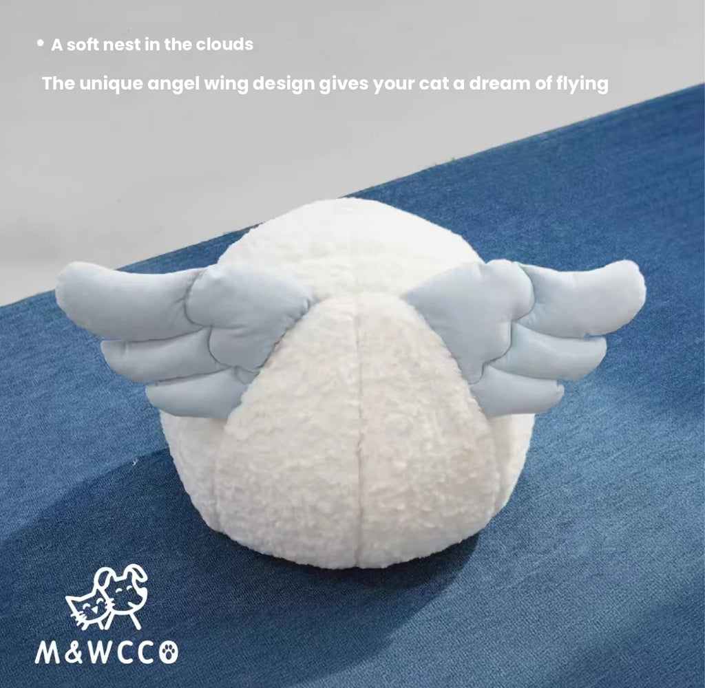 M&WCCO Cream Style Enclosed Cat Cave Bed - Large Warm Washable Nest for Chubby Cats & Ragdolls
