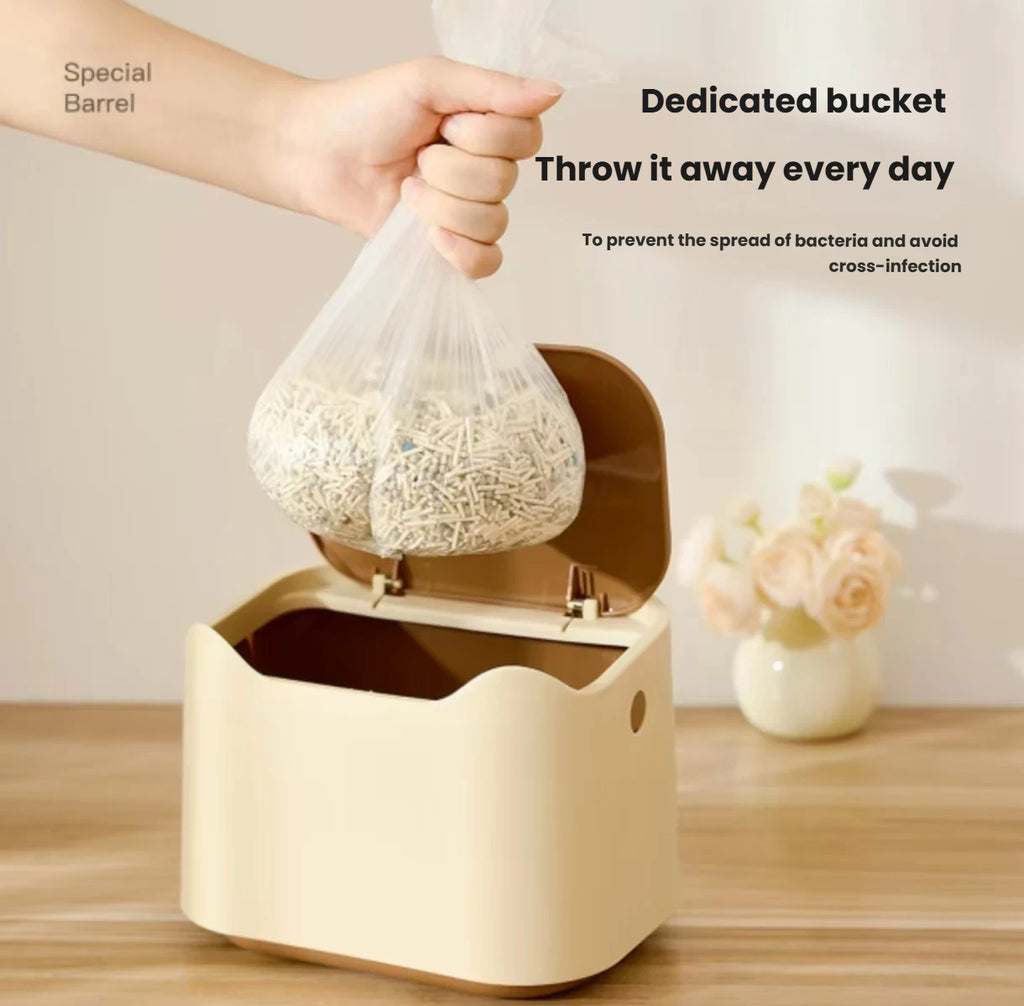 Cat Litter Waste Bin: Odor-Control Cat Poop Disposal Bucket