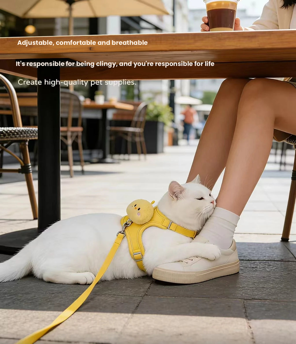 Adjustable Cat Harness with Leash, Escape-Proof Vest Design