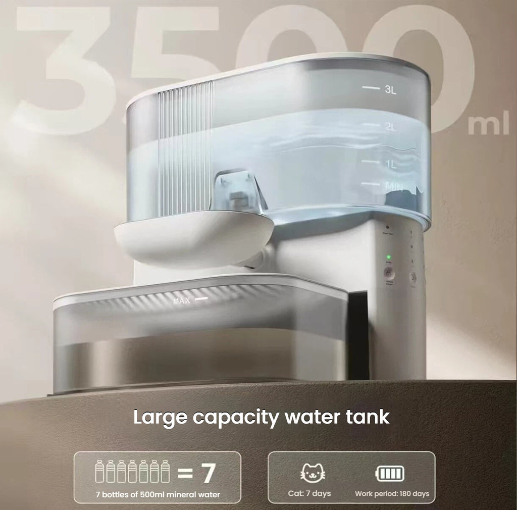 Naipet Smart Cordless Cat Water Fountain with Automatic Refill