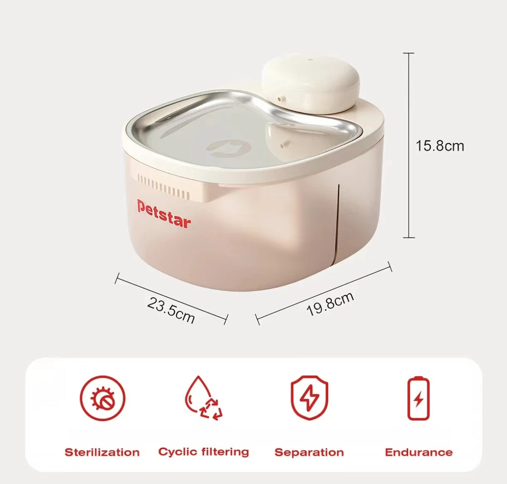Petstar Automatic Cat Water Fountain with UV Sterilization