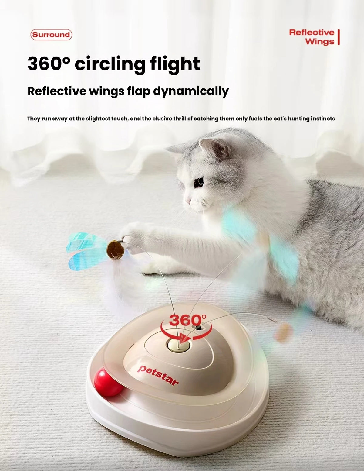 Petstar cat toy 360-degree feather movement