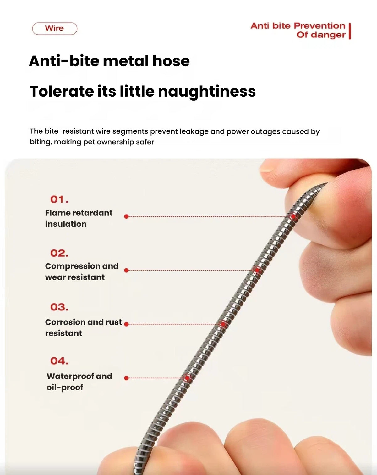 Close-up of the heated-bed cable and metal sleeve