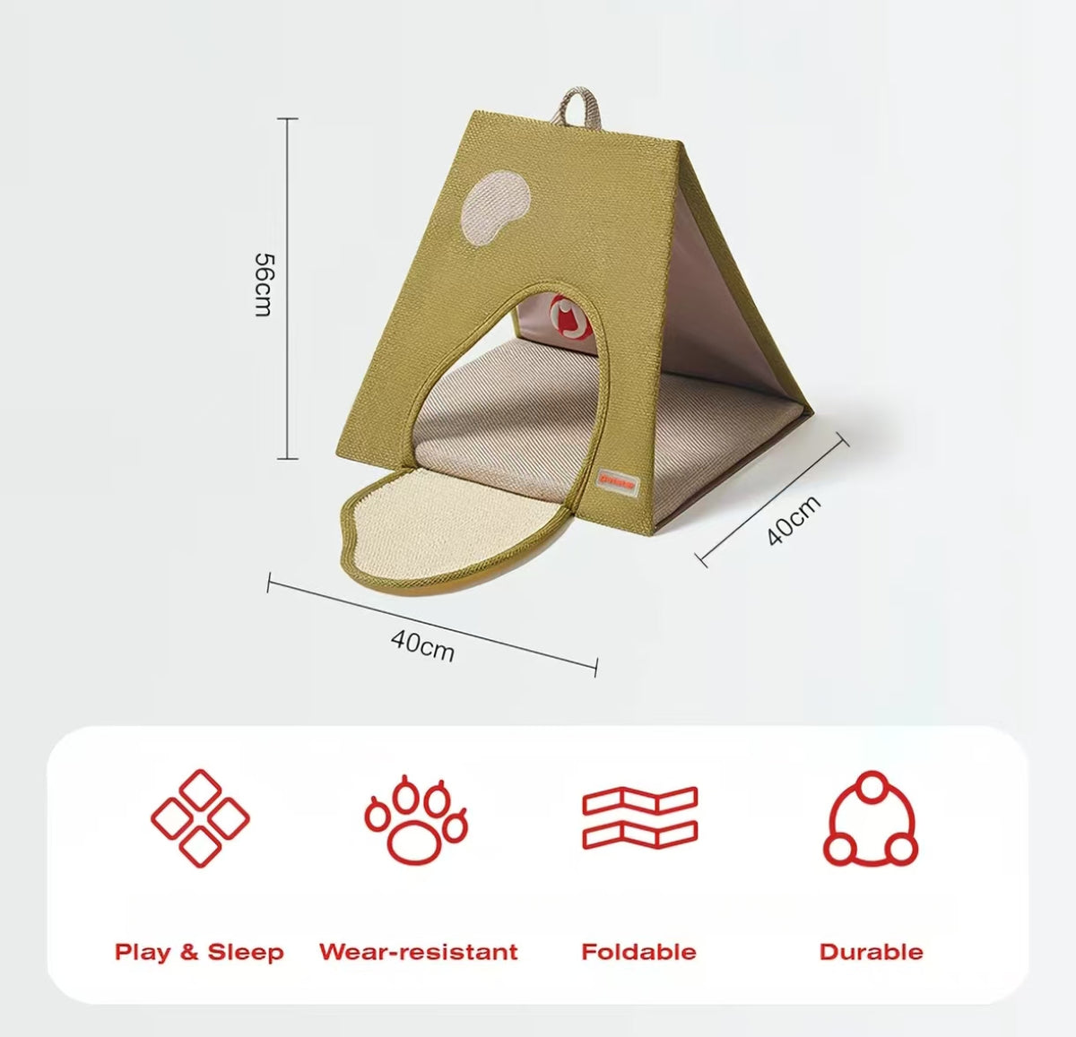 Petstar Foldable Cat Play House, Scratching Pad Tunnel Bed