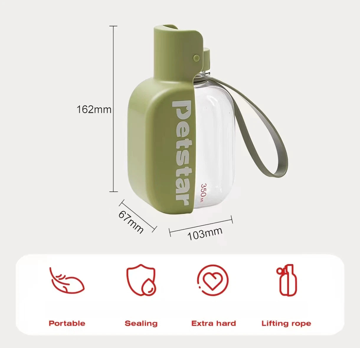 Petstar Mini Portable Dog Water Bottle for Travel