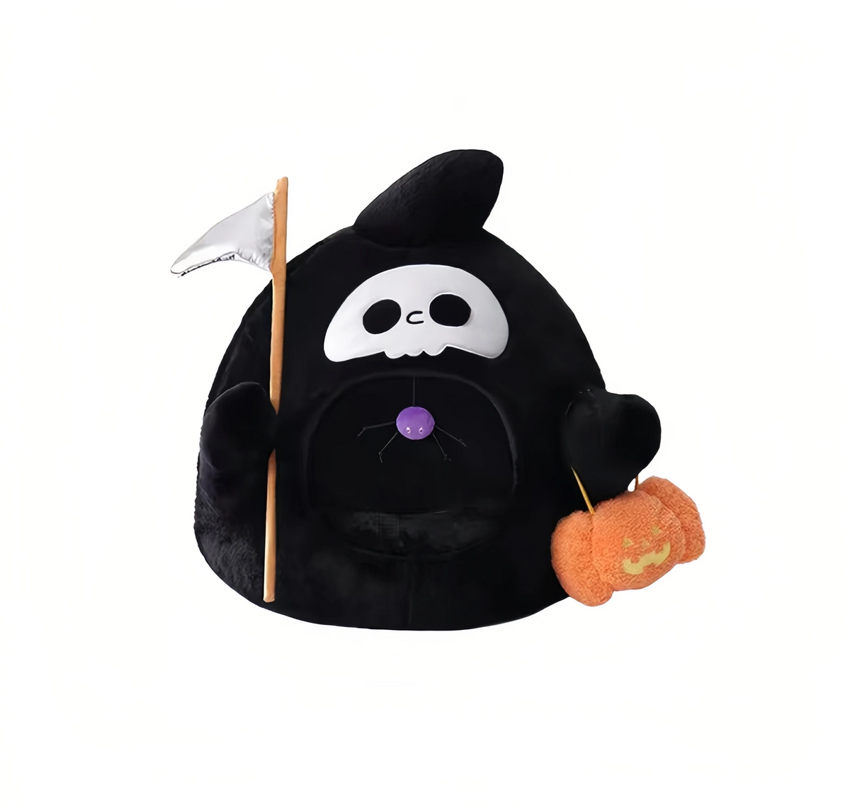 Petstar Halloween cave cat bed with ghost and pumpkin details