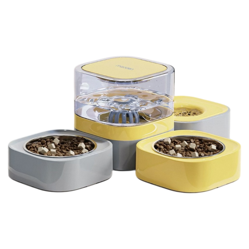 Madden Cordless Pet Water Fountain with Feeding Bowl – for Cats & Dogs