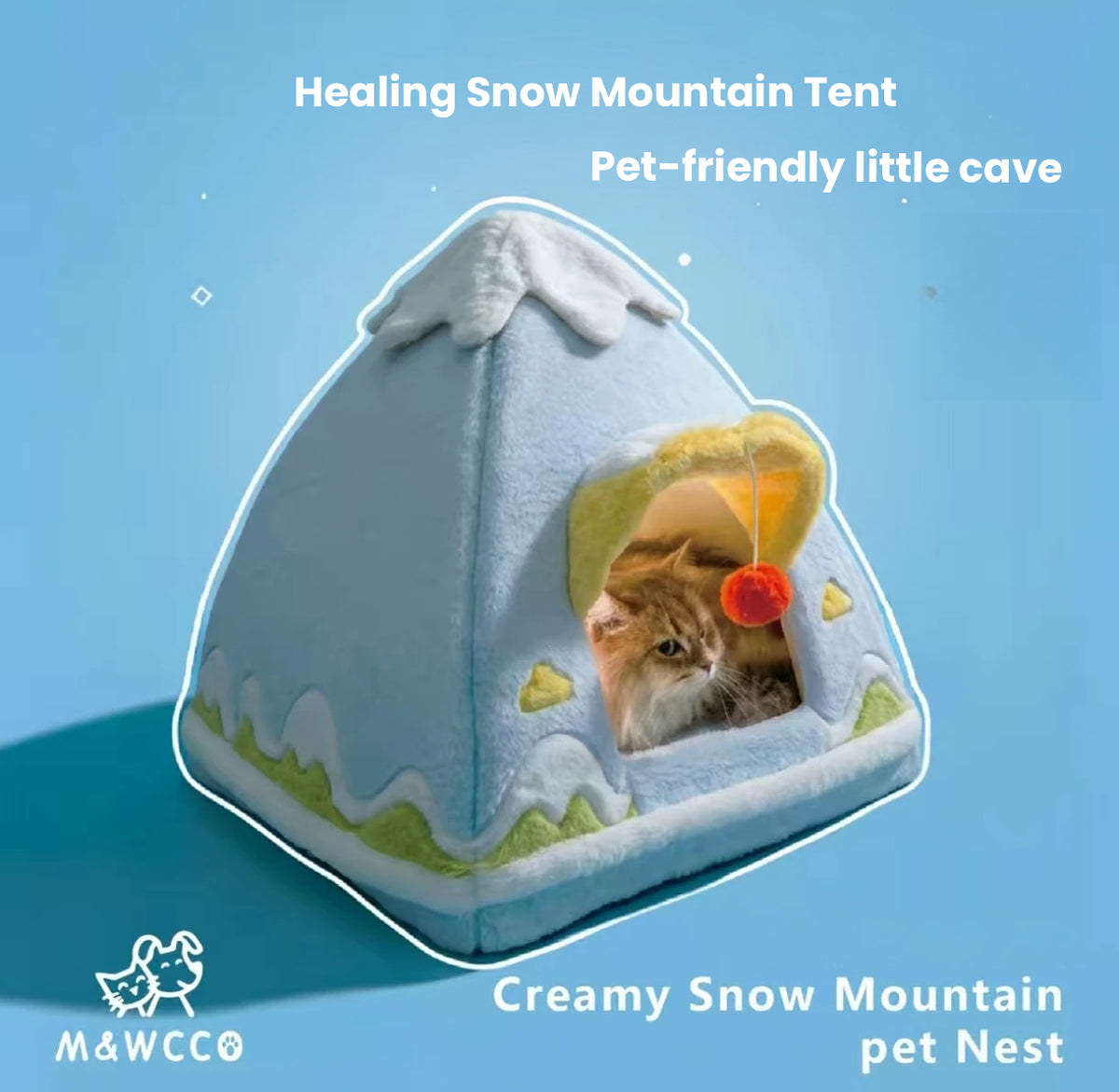 M&WCCO Enclosed Pet Tent Bed - Thickened Winter Warm Washable Cave for Cats & Small Dogs