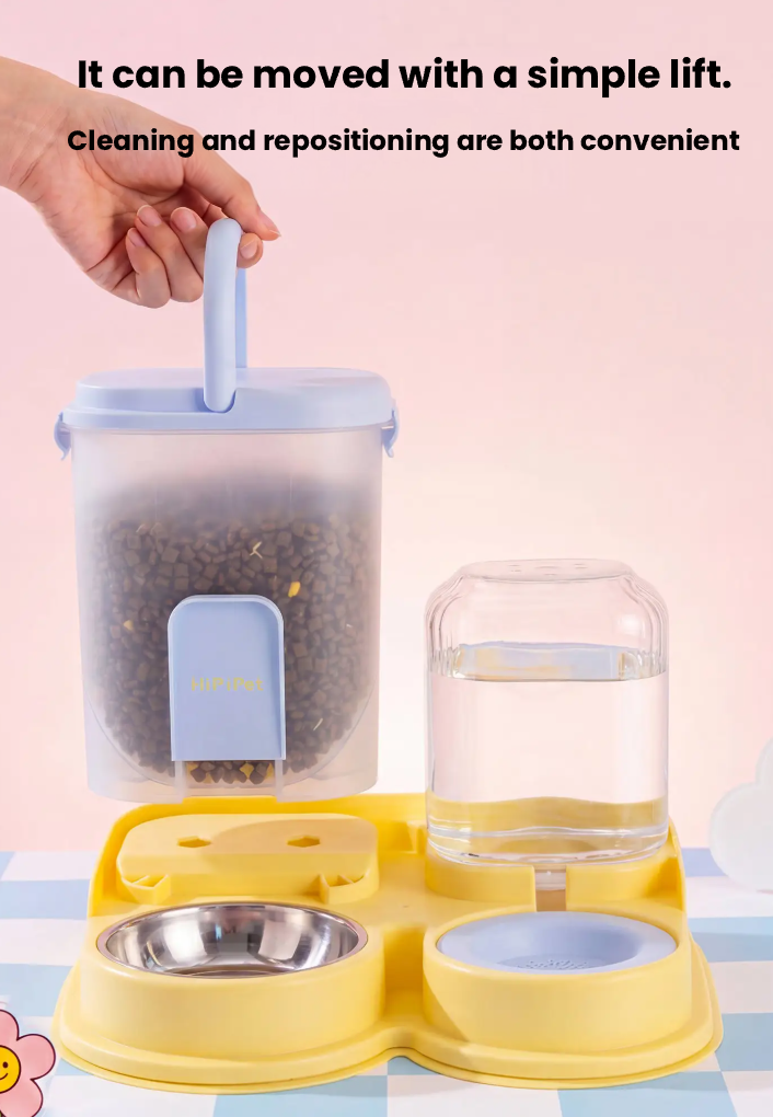 Hipidog Gravity Pet Feeder & Water Dispenser – Food & Water Bowl for Dogs & Cats