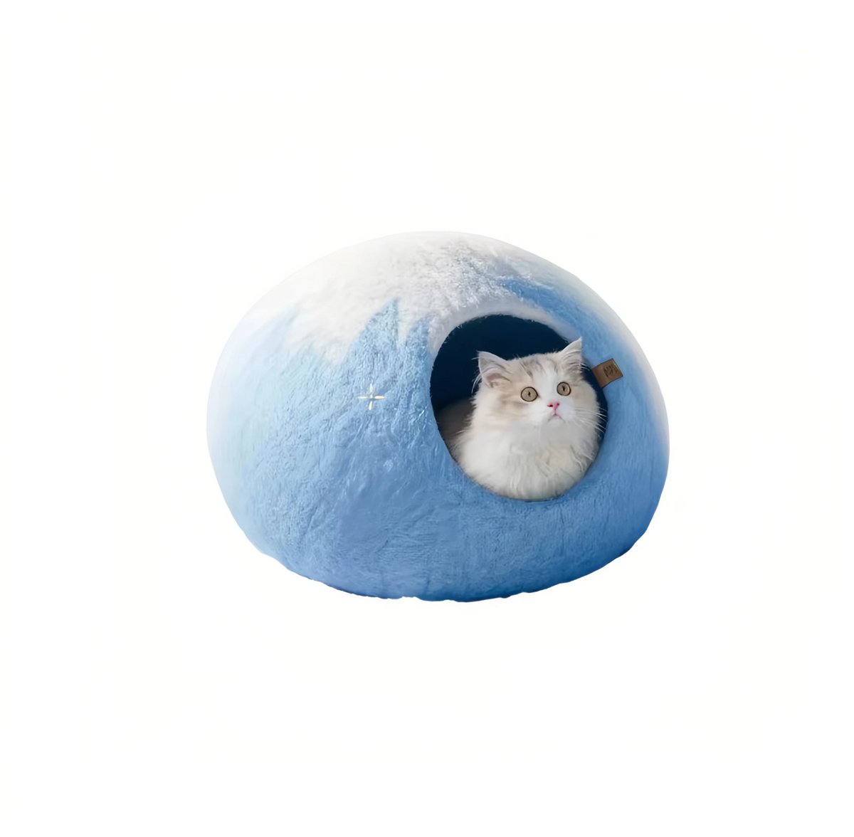 Coni Life Premium Wool Felt Cat Cave Bed - Large Enclosed Cozy Cat House Gift Set