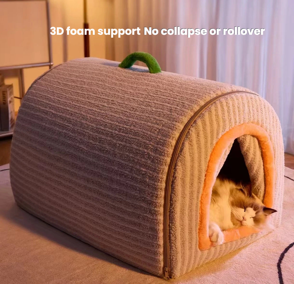 Heated Cat Bed: Warm, Enclosed & Washable Winter Cat House
