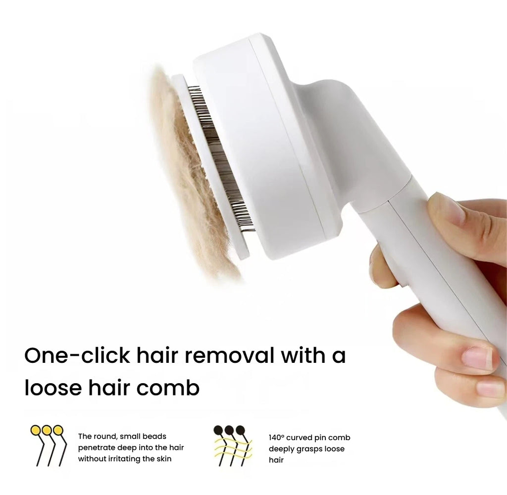 Push-button hair release on the Miao Xiang Jia slicker brush