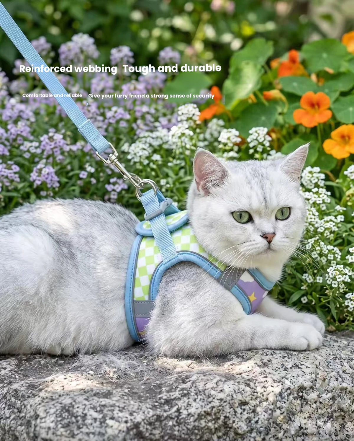 Adjustable Cat Harness with Leash, Escape-Proof Vest Design
