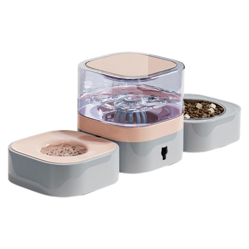 Madden Cordless Pet Water Fountain with Feeding Bowl – for Cats & Dogs