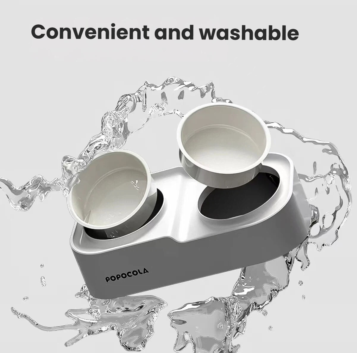 Removable ceramic inserts lifted from the washable Popocola bowl base