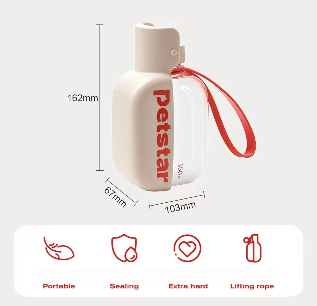 Petstar Mini Portable Dog Water Bottle for Travel