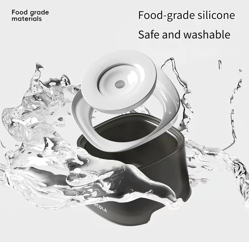 Disassembled washable floating disk and black Popocola water bowl