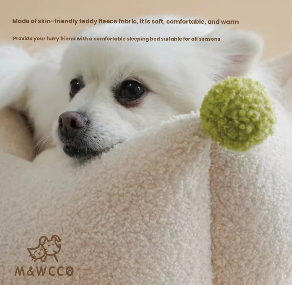 M&WCCO Original All-Season Pet Bed - Washable Deep Sleep Warm Cushion for Cats & Small Dogs