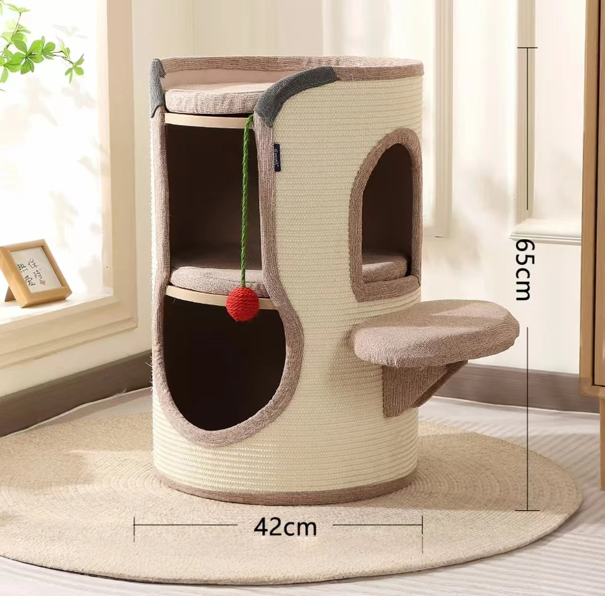 2-Tier Cat Tree House: All-Season Cat Bed with Scratcher