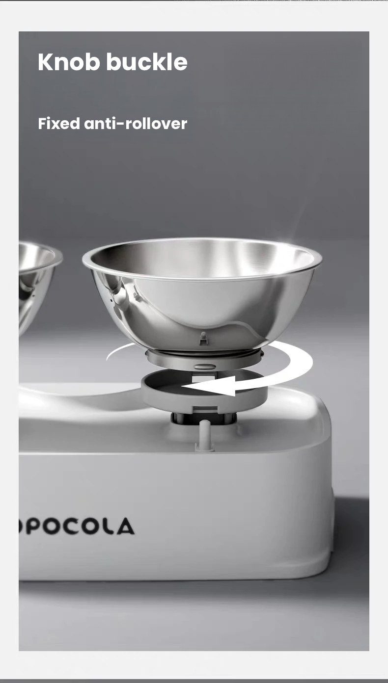 POPOCOLA Adjustable Stainless Steel Pet Bowl