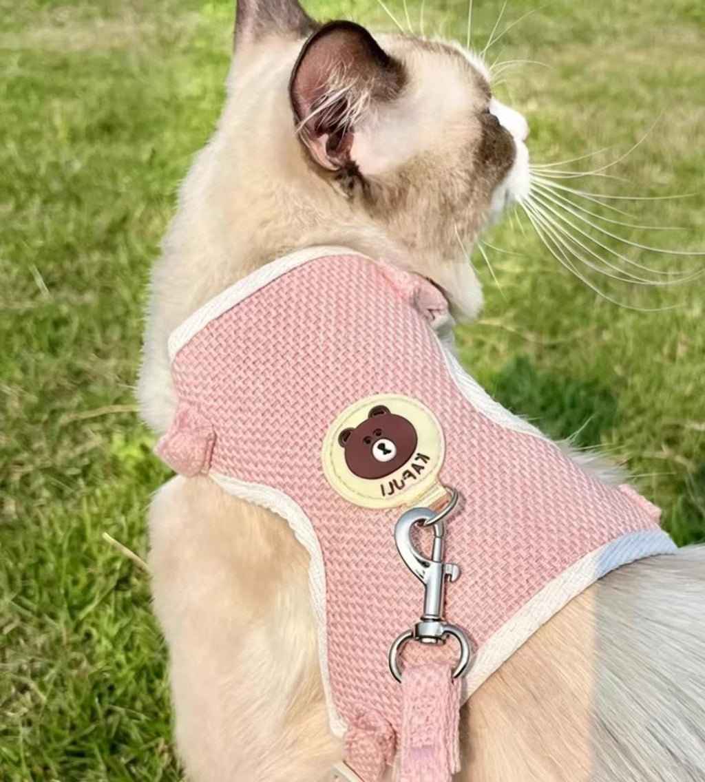 Escape-Proof Cat Harness with Leash, Small Dog Walking Set