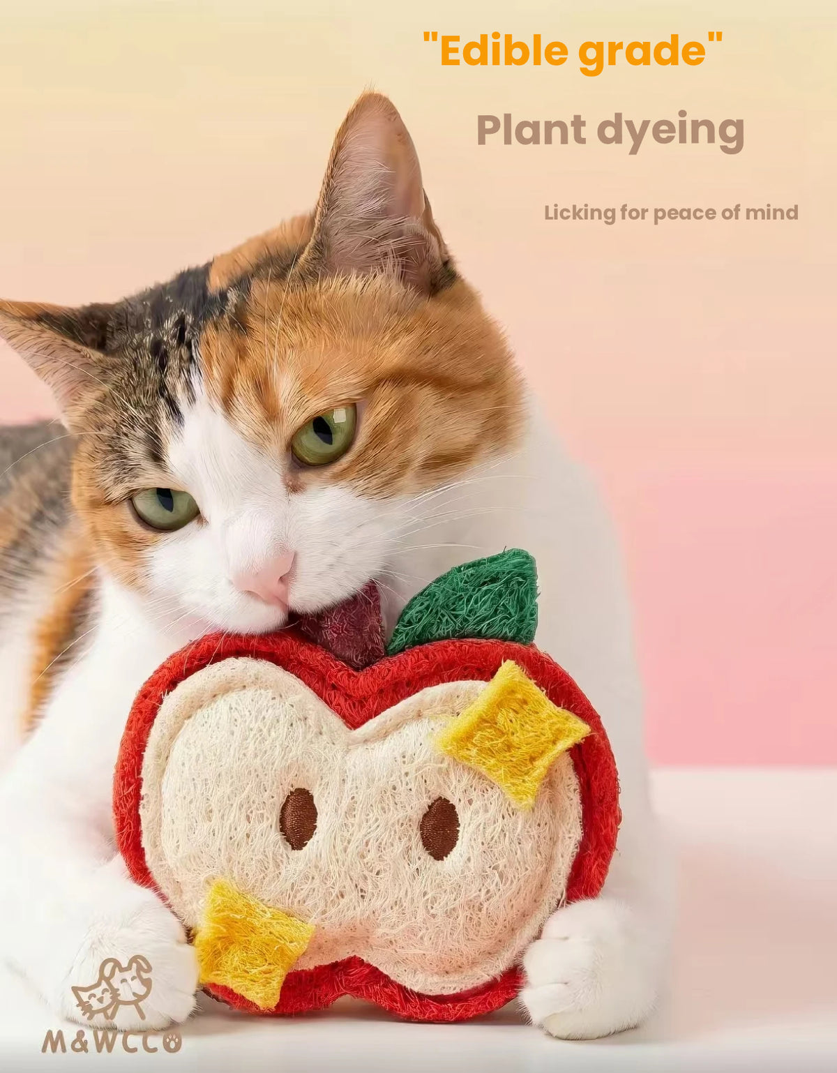 M&WCCO Natural Loofah & Silvervine Cat Toys - Catnip Teething Chew Toy for Cats & Kittens