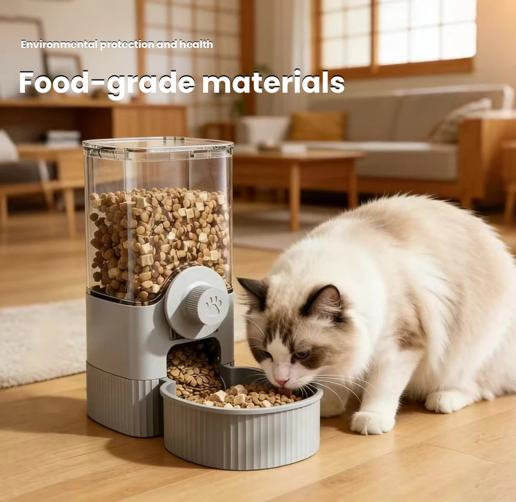 Cat using the Petstar W93 gravity feeder