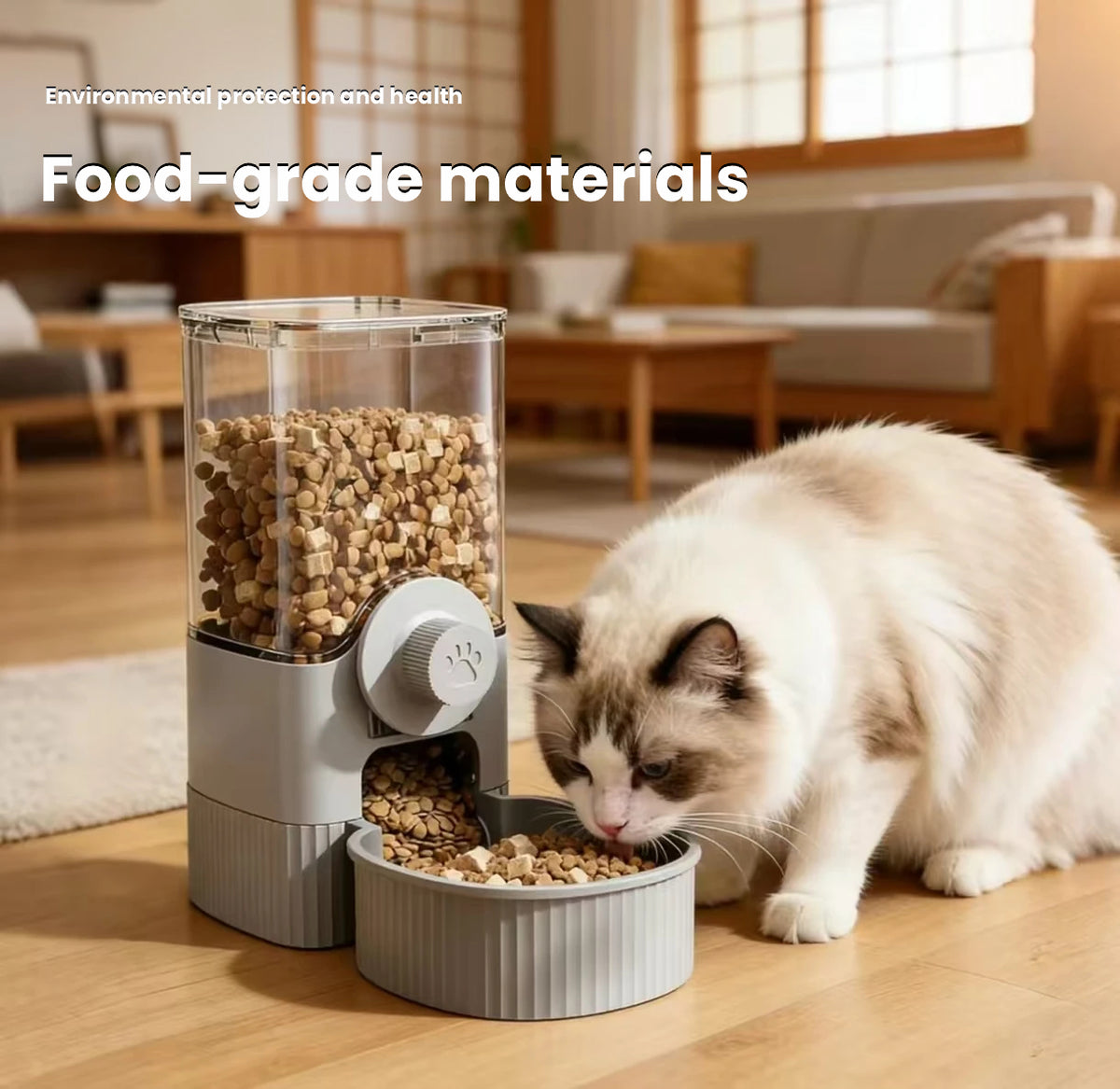 Cat using the Petstar W93 gravity feeder