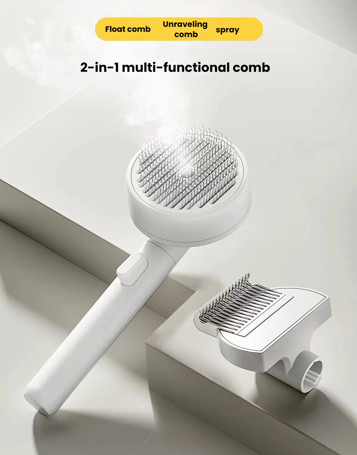 Miao Xiang Jia mist slicker brush with comb and spray functions