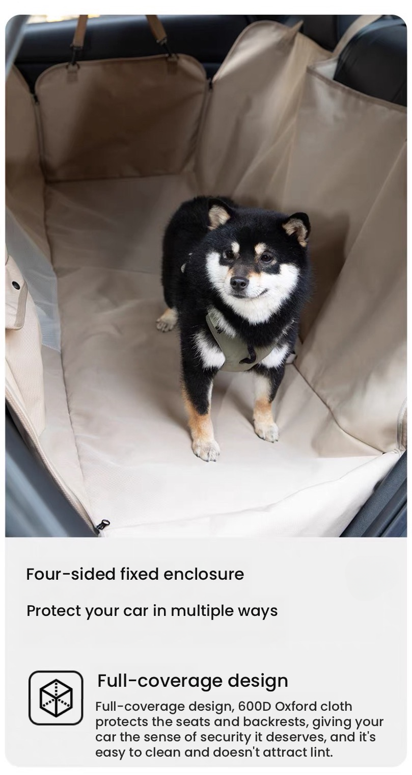 HiDREAM Full-Coverage Dog Car Seat Cover – Padded Rear Seat Bed