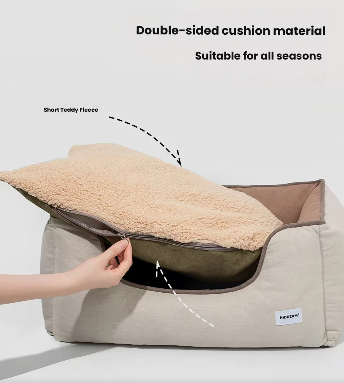 HiDREAM All-Season Reversible Pet Bed Mat - Soft Dual-Sided Cushion for Dogs & Cats