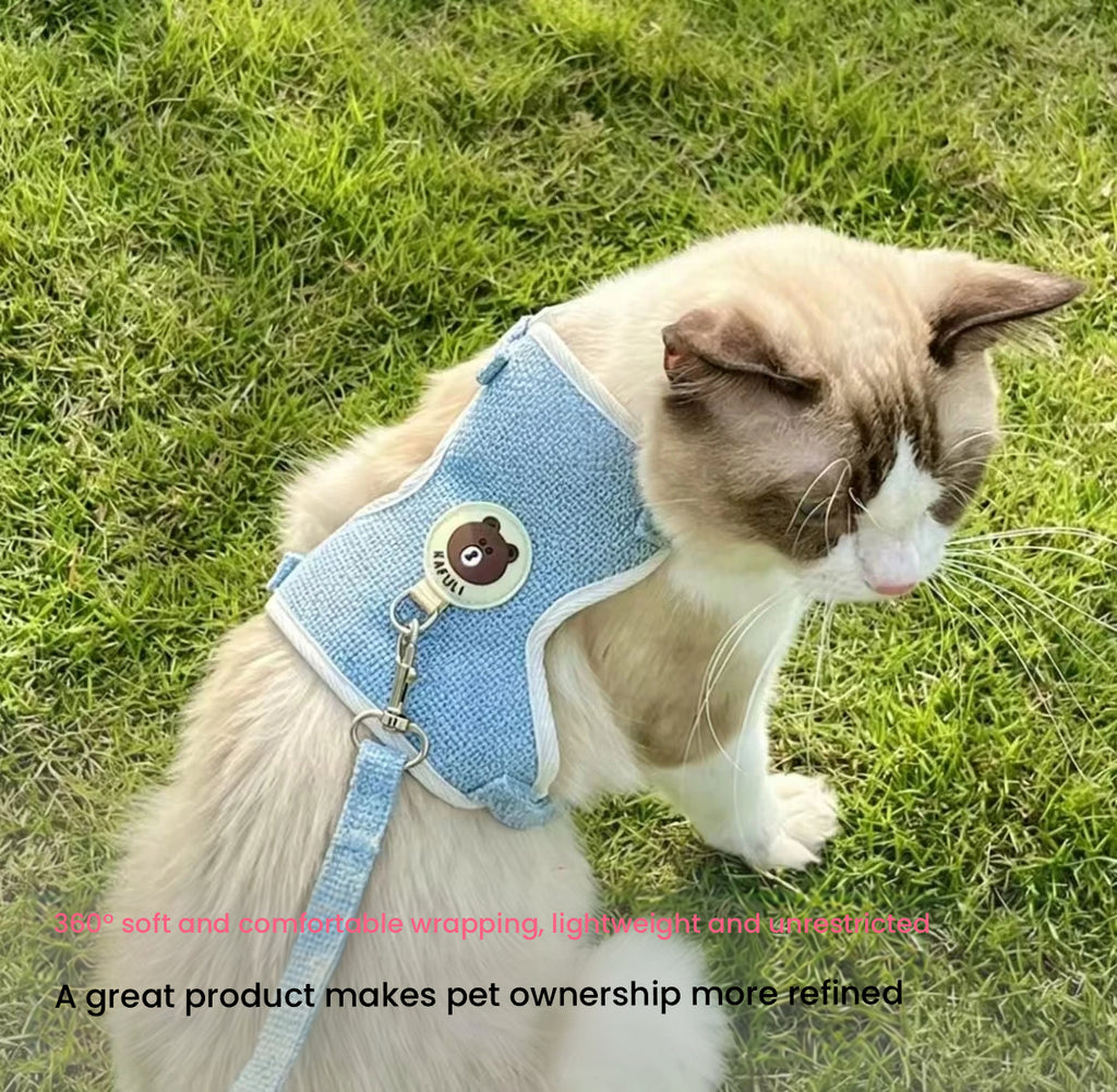 Escape-Proof Cat Harness with Leash, Small Dog Walking Set
